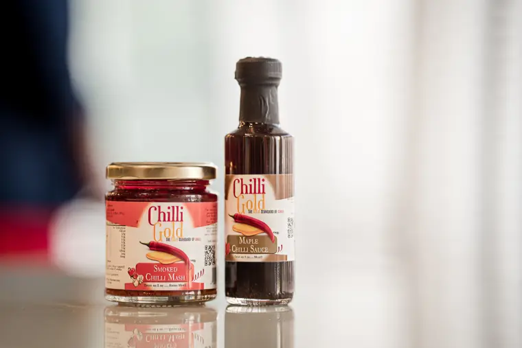 Chilli Gold products displayed at the founder showcase.