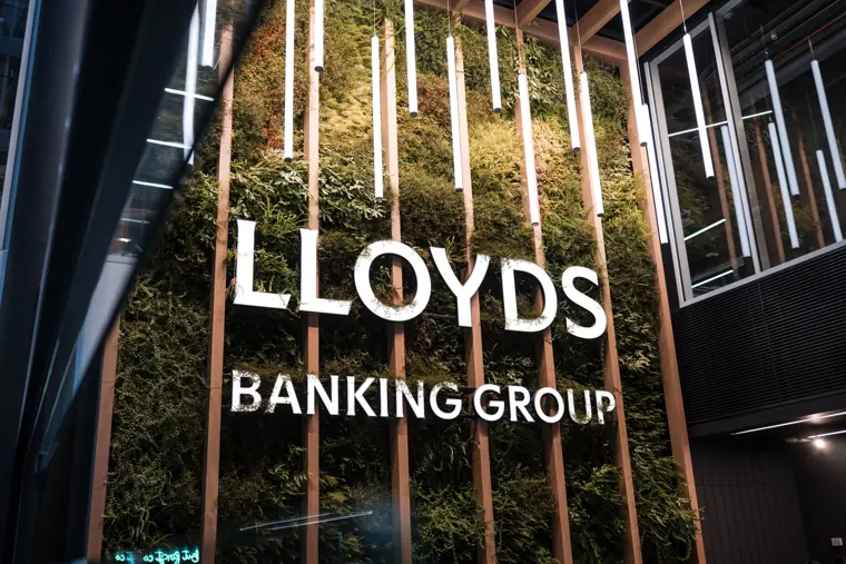 Lloyds Banking Group signage outside the venue.