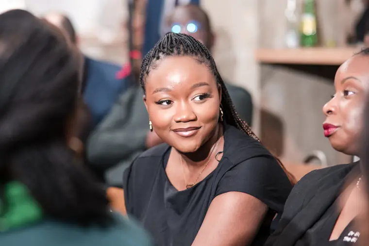 An audience member reacts during the programme.