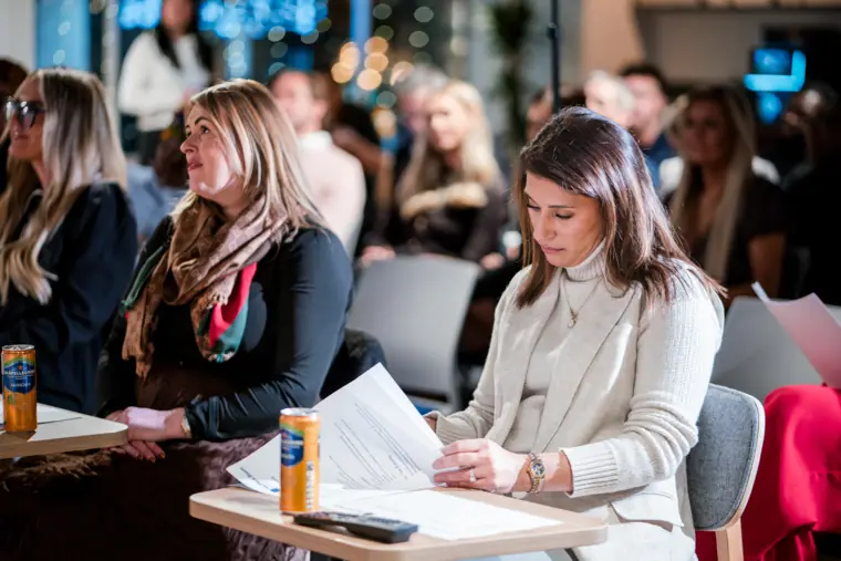 The judges make notes during the programme.