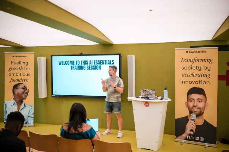 The AI Essentials workshop speaker with participants.