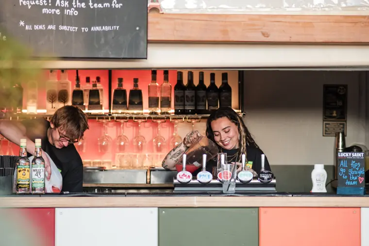 The venue bar during the mixer.