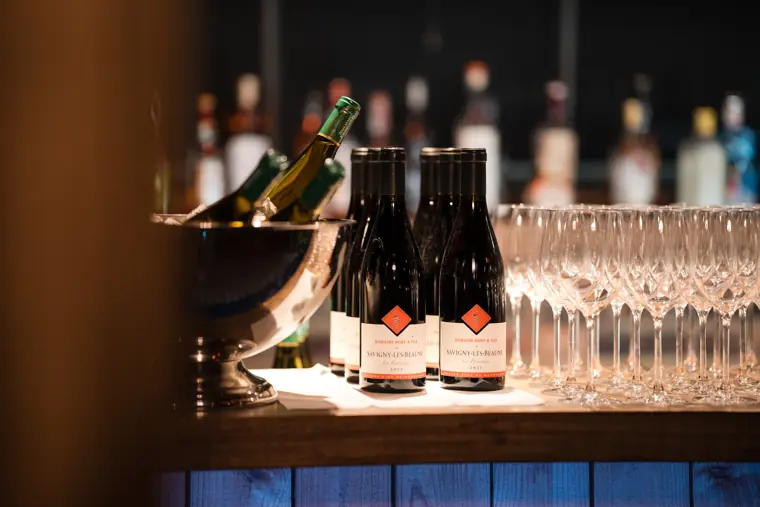 Drinks prepared for the reception.