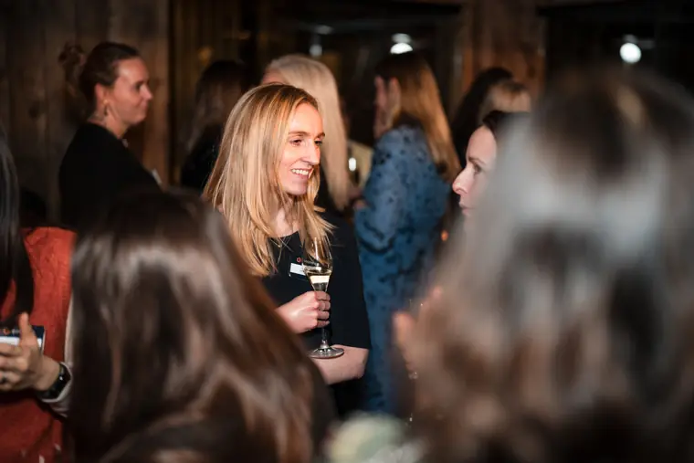 Guests meet in the centre of the room.