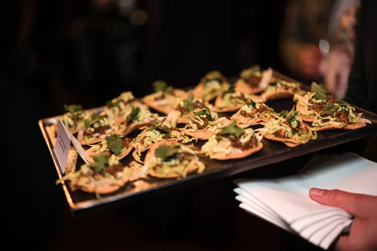 Canapés served during the reception.