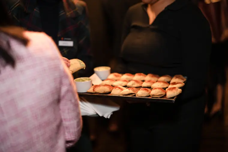 Canapés carried through the reception.