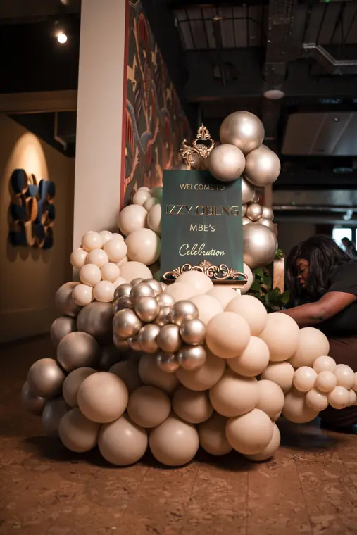 Balloon installation at the MBE celebration.
