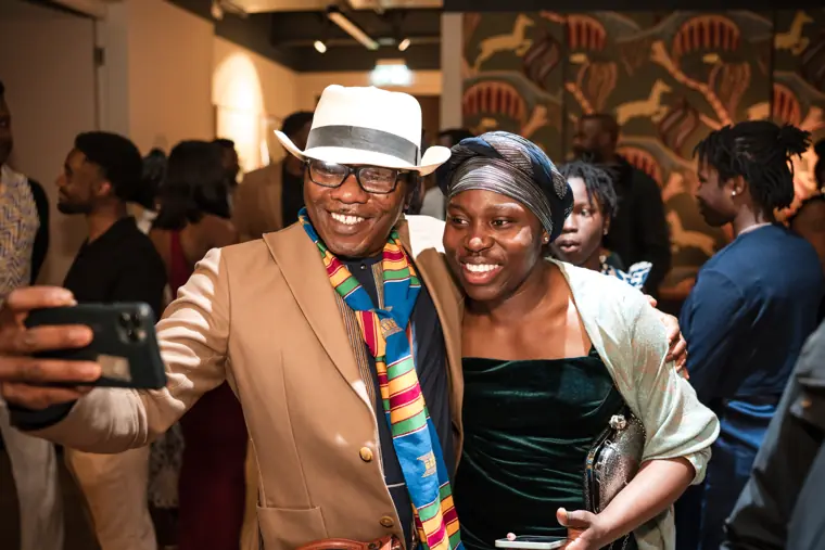 Group portrait at Izzy Obeng’s MBE celebration.