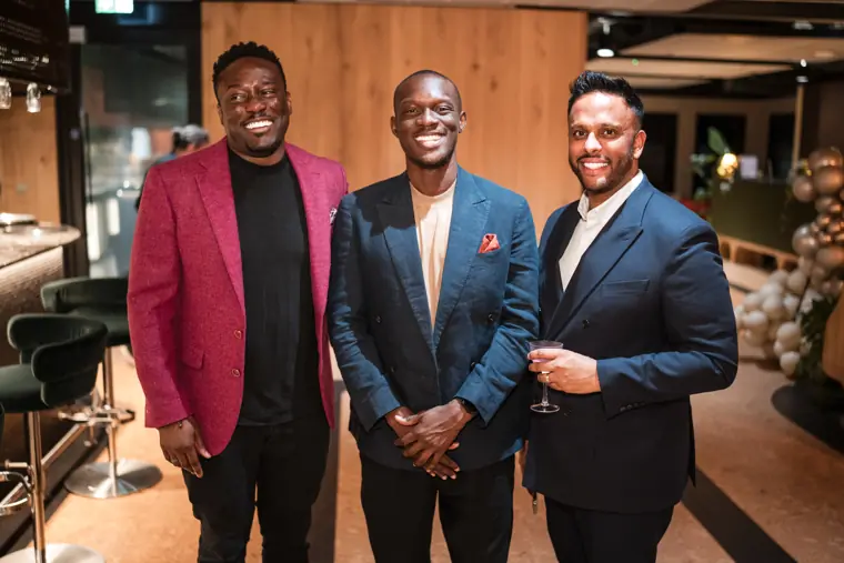 Group portrait at Izzy Obeng’s MBE celebration.