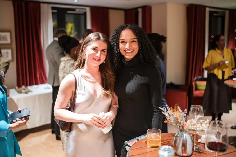 Guests connecting at Izzy Obeng’s MBE celebration.