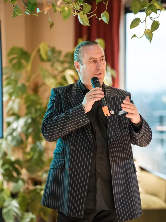 Guest giving a speech.