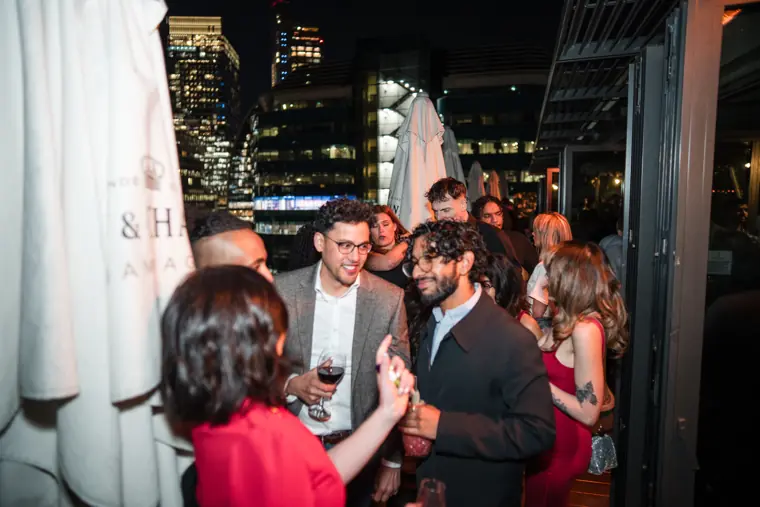 A group of colleagues enjoying the evening celebration.