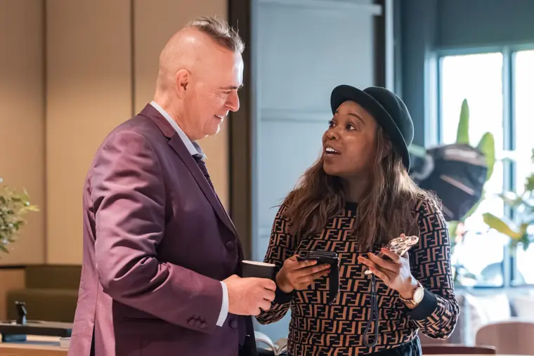 Founders and guests connecting at the showcase.