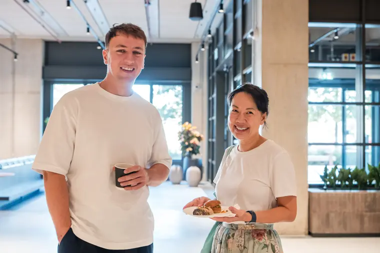 Founders and guests connecting at the showcase.