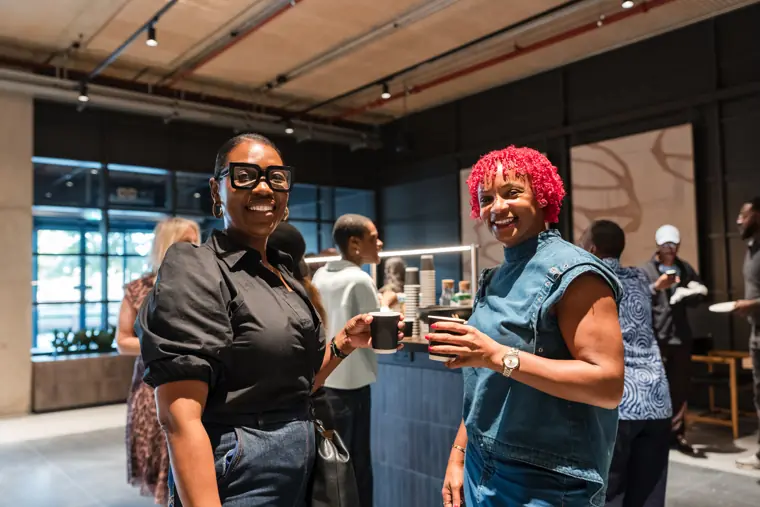 Founders and guests connecting at the showcase.