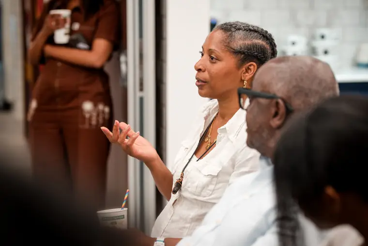 Founders listen during a presentation.