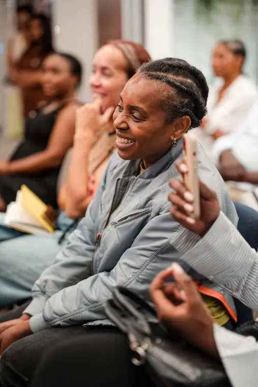Founders listen during a presentation.