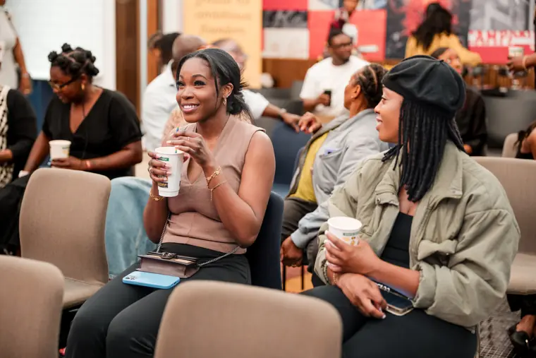 A conversation at the business building workshop.