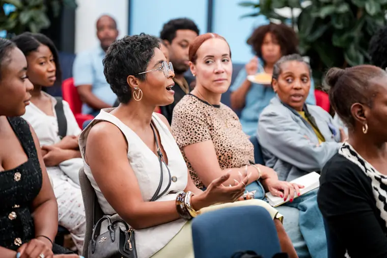 Participants listen during the workshop.