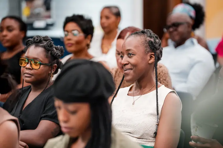 Participants listen during the workshop.