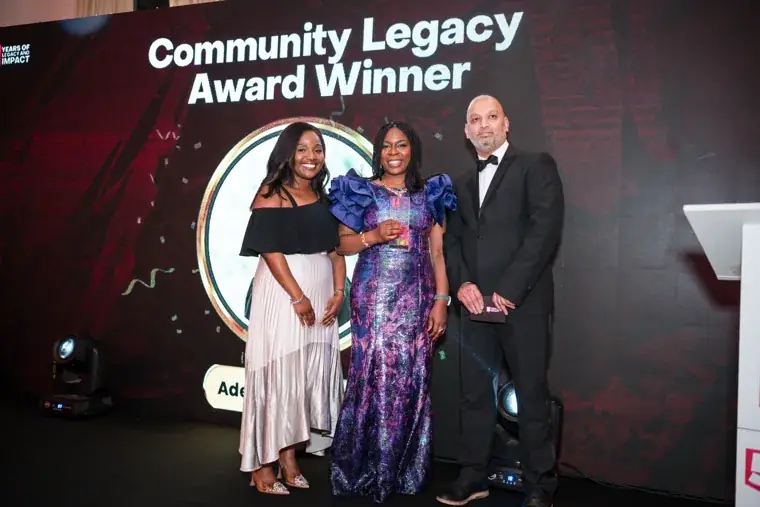 Community Legacy award recipients posing on stage at the Black Pharma fifth anniversary gala.