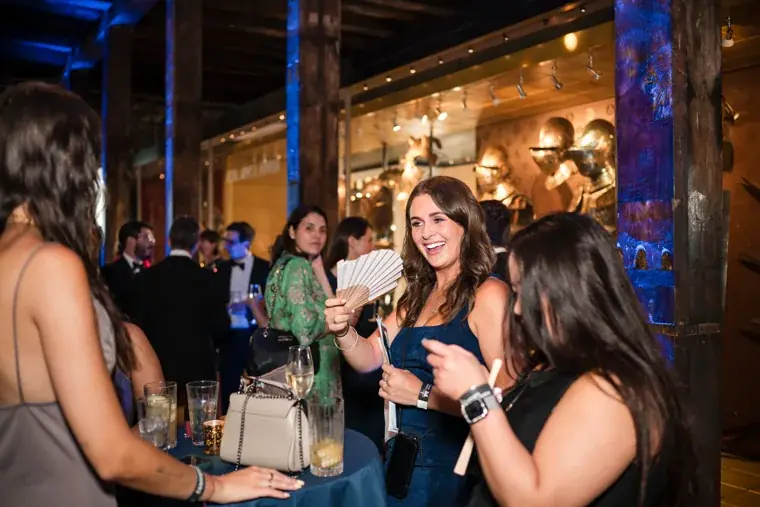 Guests chatting at the indoor drinks reception at the Chambers High Net Worth Awards 2025.