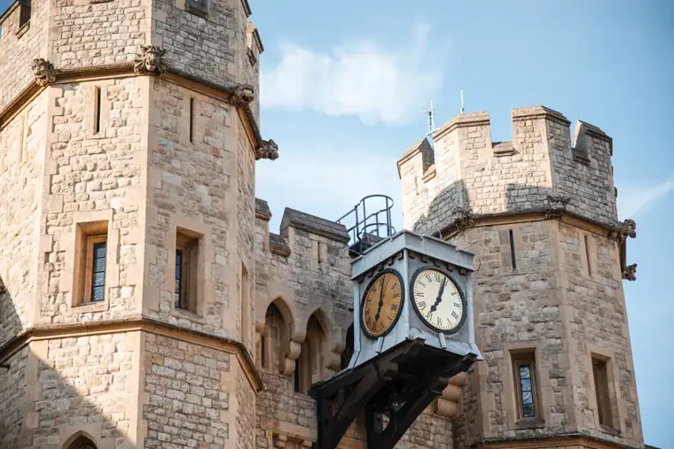 The clock and stone battlements at the Tower of London at the Chambers High Net Worth Awards 2025.
