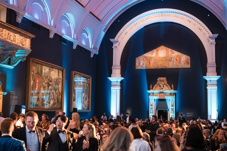 Guests seated beneath the arched museum ceiling at the Chambers UK Awards winter edition.