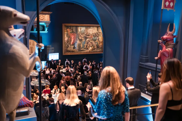 The awards dinner seen from the gallery balcony at the Chambers UK Awards winter edition.