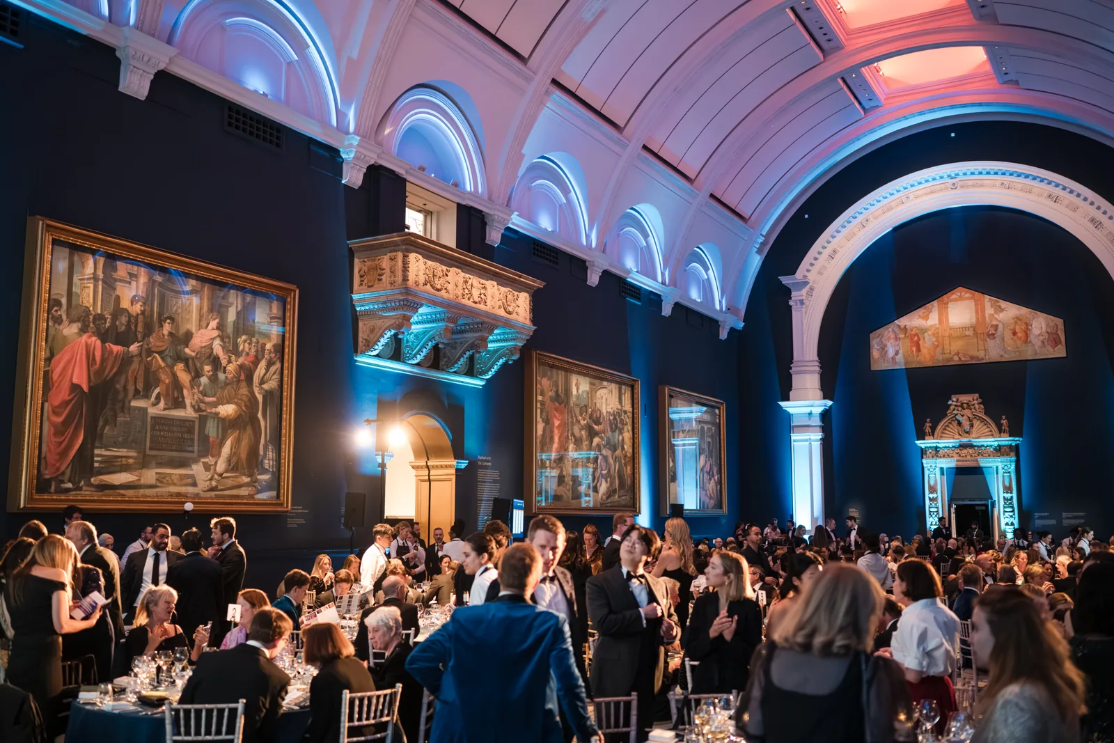 The blue-lit awards hall filled with guests at the Chambers UK Awards winter edition.