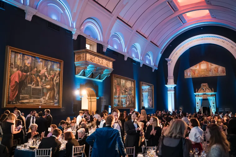 The blue-lit awards hall filled with guests at the Chambers UK Awards winter edition.