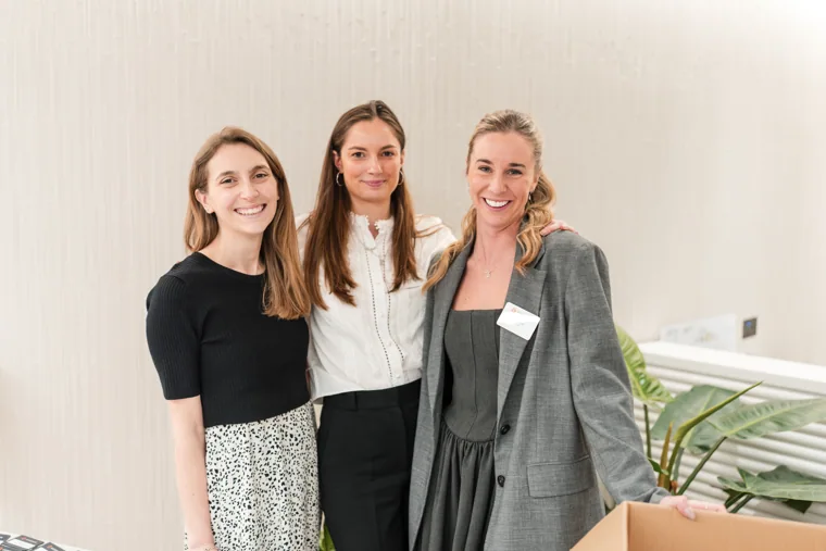 Three guests pictured together at the event at the Goodwin networking event.